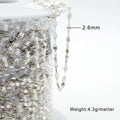 2.6mm Width Machine Made Semi-Finished Chain Plata 925 Sterling Silver Making Necklace