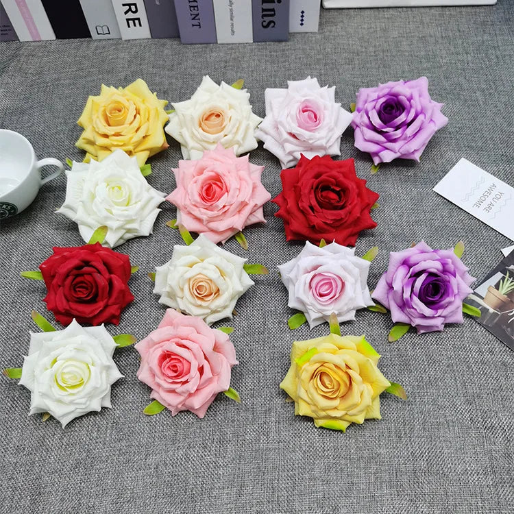 Wholesale 11cm Simulated Rose Flower Handmade DIY Cake Decoration Silk Flower Head