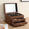Microeco North American Walnut Luxury High-End Multi-Layer Jewelry Storage Box Large Capacity for Necklace Earrings Accessories