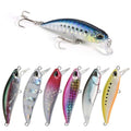 WEIHE 4.8cm 4.3g 9 Colors Artificial Hard Minnow Lure ABS Plastic Sinking Fishing Bait With 3D Eyes Treble Hook