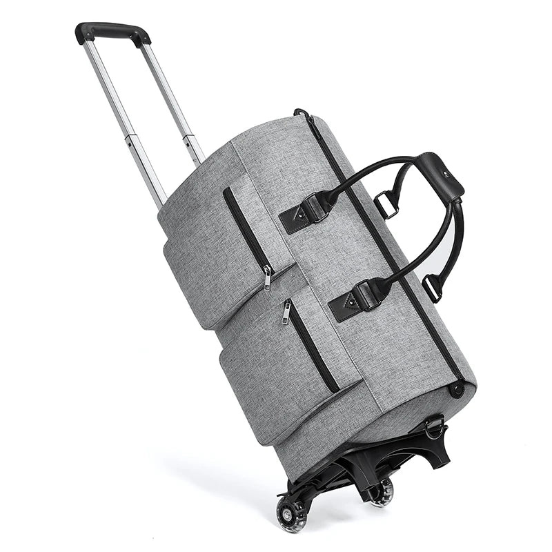 Business Garment Bag Convertible Travel Duffel Wheeled Bag Men's Large Foldable Travel Duffel Bag With Wheels