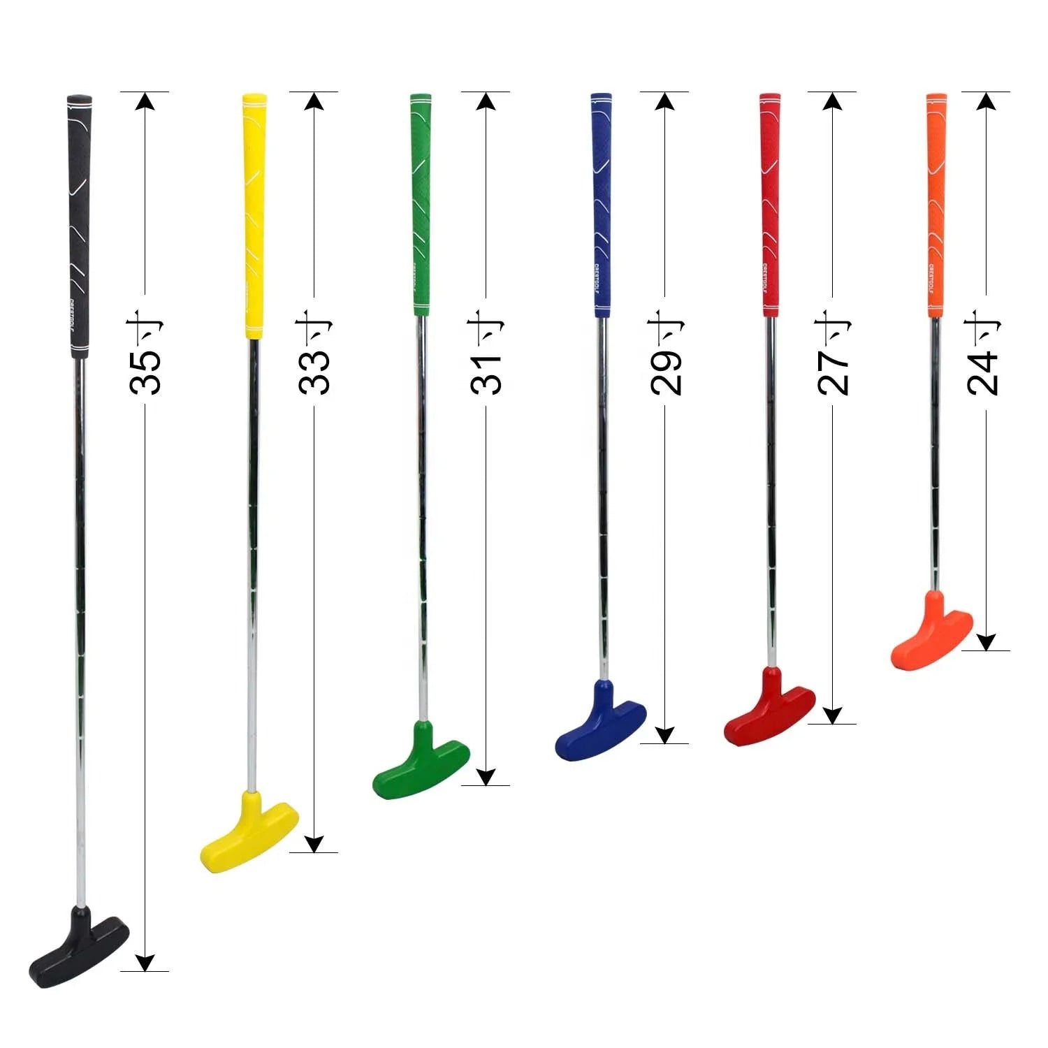 Factory Direct Sale Double Side Golf Putter Colorful Grip Rubber Head Golf Clubs for Junior Wholesale Kids Mini Golf Putter
