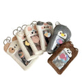 Kawaii Cartoon Animal Penguin Bear Rabbit Plush ID Card Cardholder Cute Photo Album Cardholders 3inch Kpop Photocard Keychain