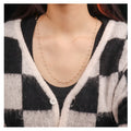 Chris April 316L Stainless Steel PVD Plated Vintage Imitation Pearl Bead Chain Choker Necklace
