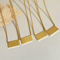 Light Luxury Gold Plated Personalized Stainless Steel Lucky Angel Number Square Tag Necklace 111-999 for Wedding