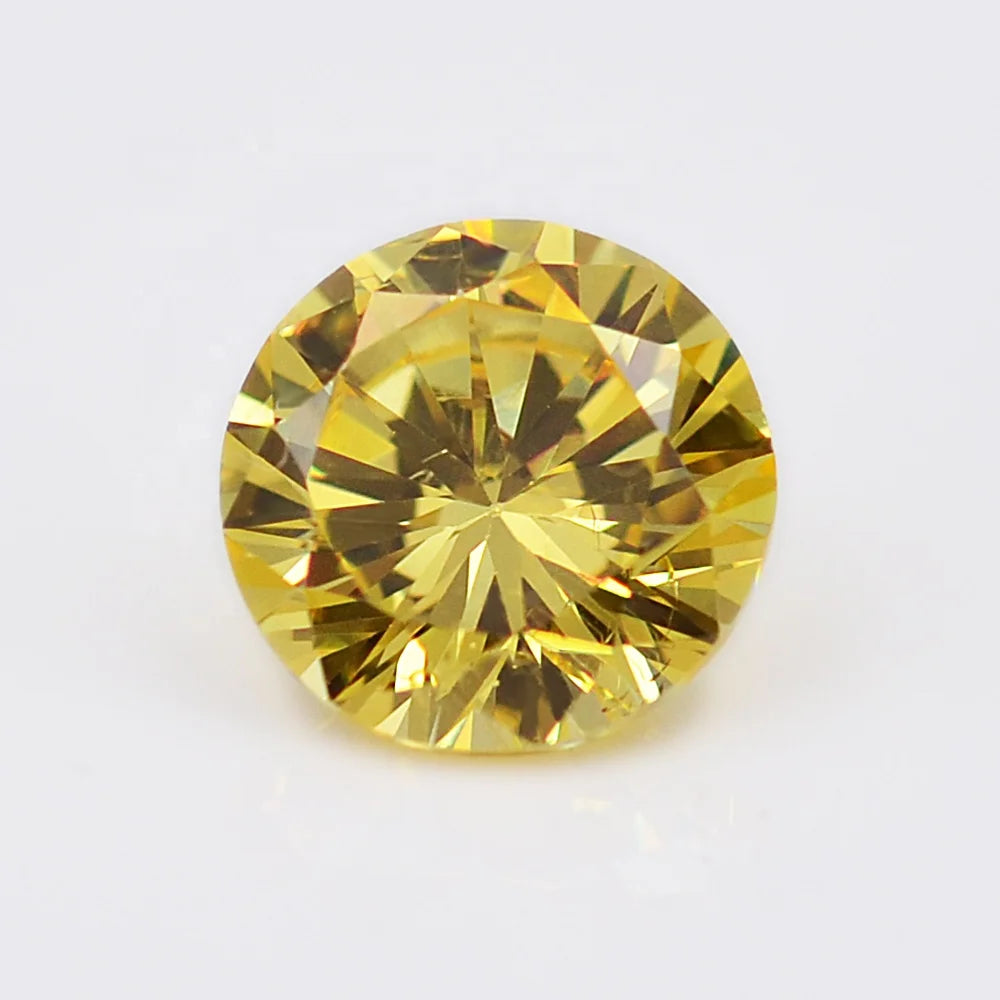 Baifu Jewelry Hot Sale Loose Round Middle Yellow Cubic Zirconia for Ring Necklace Pendant
