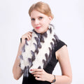 MWFur Rex Rabbit Fur Scarf With Fox Hair Collar Fashion Winter Fashion Hand Knitted Fox Hair Trimmed Fur Scarf for Collar