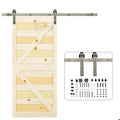 RHETECH M00002 Modern Industrial Style Gray Barn Door Hardware Kits Durable  Glass for Entry Bathroom Sliding Door System