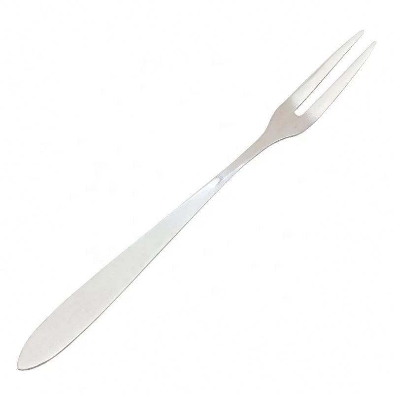 Fashionable Simple Thick Stainless Steel Tableware Fruit Snacks Snack Fork Lite Fruit Sign Two-tooth Fork