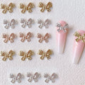 Paso Sico High Quality Shimmer Japanese Butterfly Bow Ribbon Design Alloy 3D Nail Art Charms for Girls Manicure Accessories