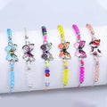 Trendy Bohemian Alloy Multi-color butterfly Pendant Clavicle Chain butterfly Bracelet for Women Girls