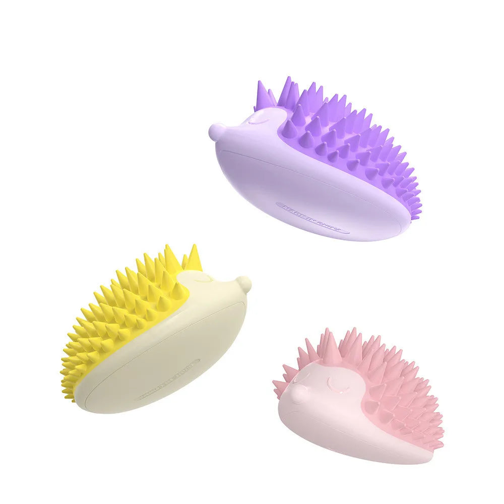 Soft Pet Bath Brush Hedgehog Shape Dog Cat Massage Brush Hair Cleaning Comb Self-Cleaning Pet Cat Dog Bathing Brushes