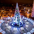 Customized Giant Outdoor Christmas Tree with RGB LED Lighting Waterproof PVC/Metal Frame Standing Base for Festive Display