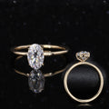 Starsgem 18K Yellow Gold Ring 1ct Oval Moissanite Tinny Band Solitary Engagement Ring