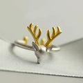 FY-JZ107 Hot Sale Wholesale Deer Head Gold Silver Opening Resizable Rings for Women Jewelry