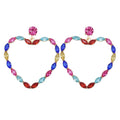 New Fashion Jewelry Women Girls Rhinestone Exaggelated Large Drop Geometric Earrings Statement Dangle Heart Earrings