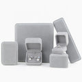 Custom Logo Ring Necklace Pendant Packaging Luxury Gray Velvet Jewelry Gift Box