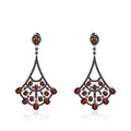 W0317 Abiding Jewelry Multi Stone Natural Garnet Nano Smoky Drop Earring 925 Sterling Silver Earring for Women Gift