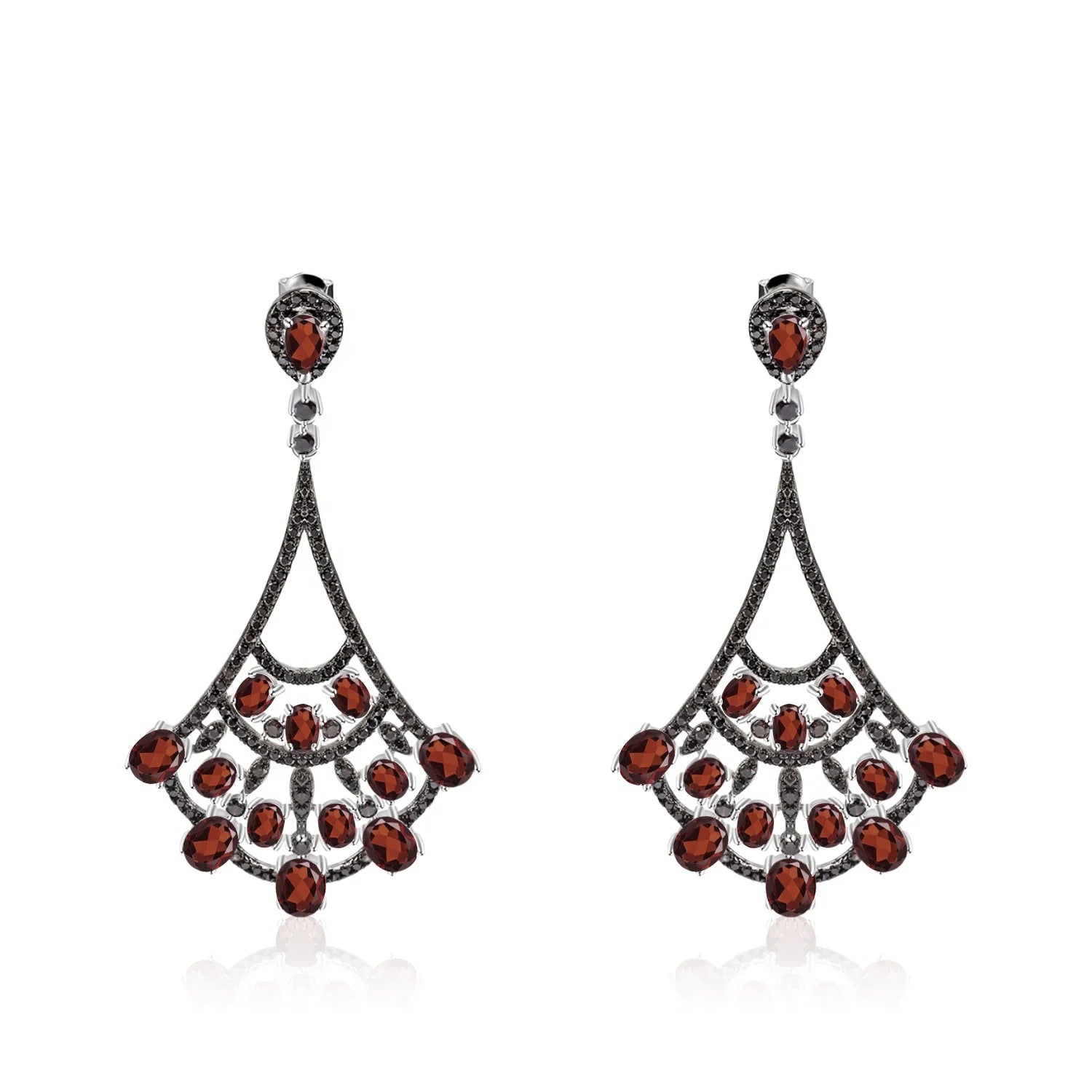 W0317 Abiding Jewelry Multi Stone Natural Garnet Nano Smoky Drop Earring 925 Sterling Silver Earring for Women Gift