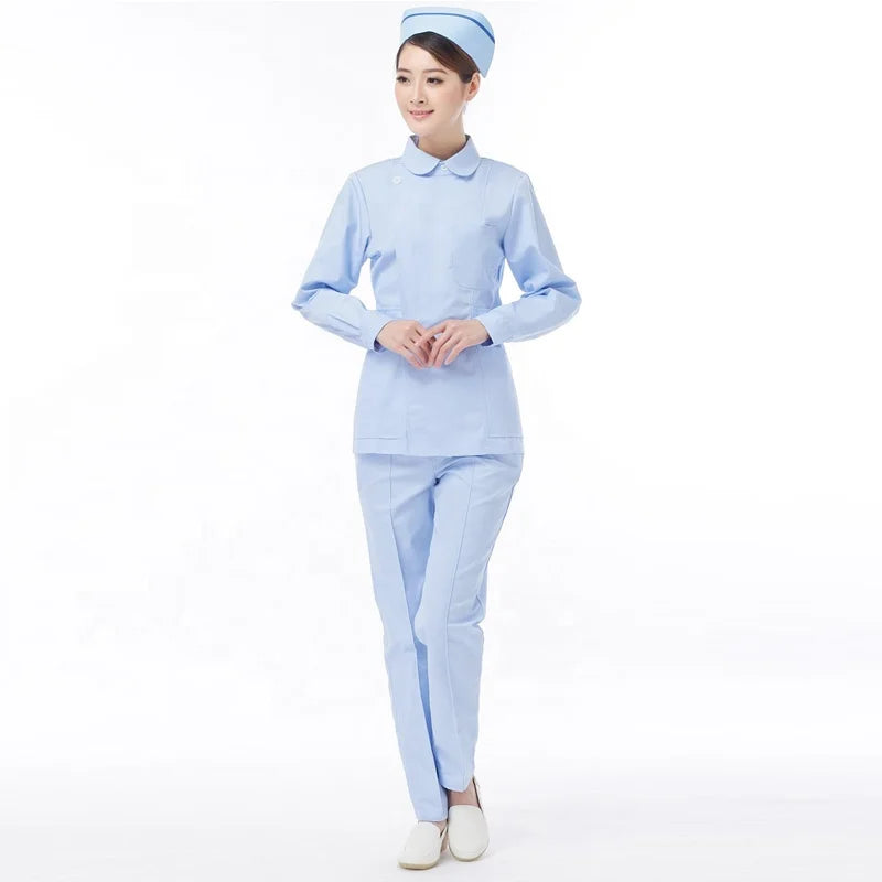 Wholesale Fashionable 100% Cotton Women Scrub Uniform Suits Hospital Staff Uniforms Design Uniform for Nurse with Logo