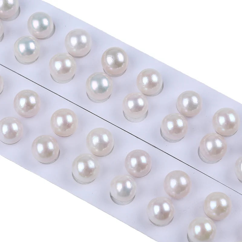 6 mm Natural Freshwater Loose Half-Hole Drilled Good Luster Available White Pink for DIY Jewelry Accessories Wholesale Price