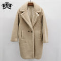Hot Sale Genuine Lamb Fur Sheepskin Long Coat Women / Women's Sheep Skin Shearling