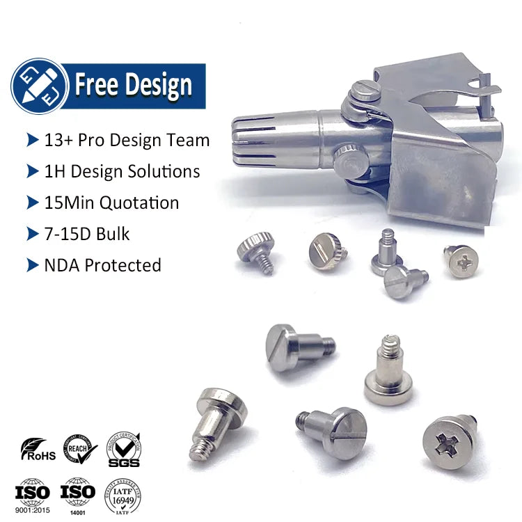 Screw Manufacturer Cross Low Profile Heads Phillips Type Shoulder Screw for Ear and Nose Hair Trimmer