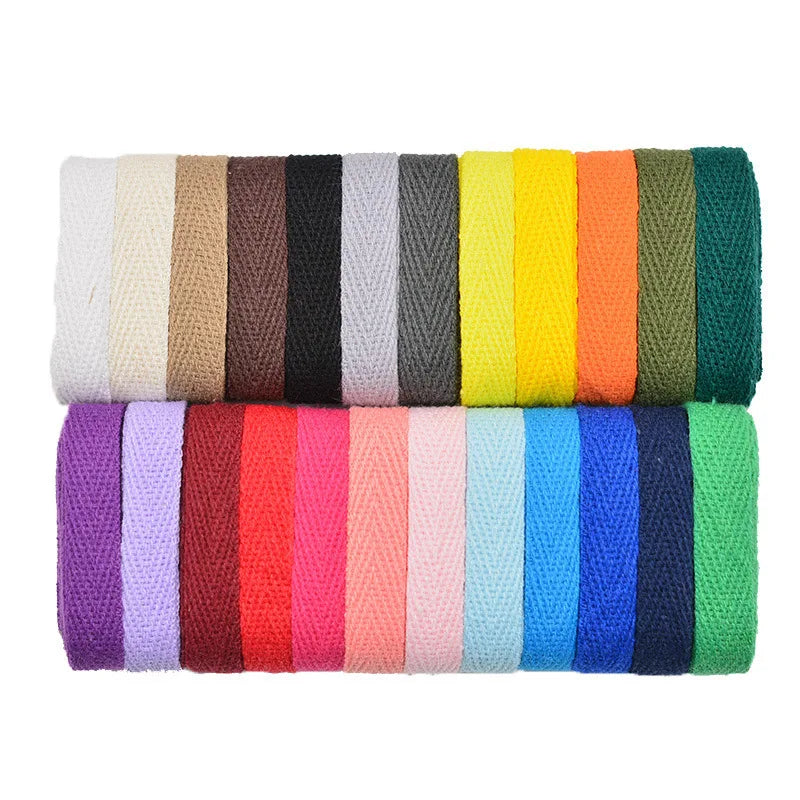 Factory Wholesale Double Sided Herringbone Organic Cotton Twill Tape Webbing  for Bias Binding 50 Yards