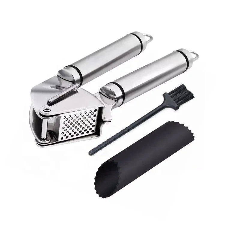 Kitchen Premium Garlic Press Mincer Garlic Crusher Peeler Ergonomic Handle Stainless Steel Garlic Press