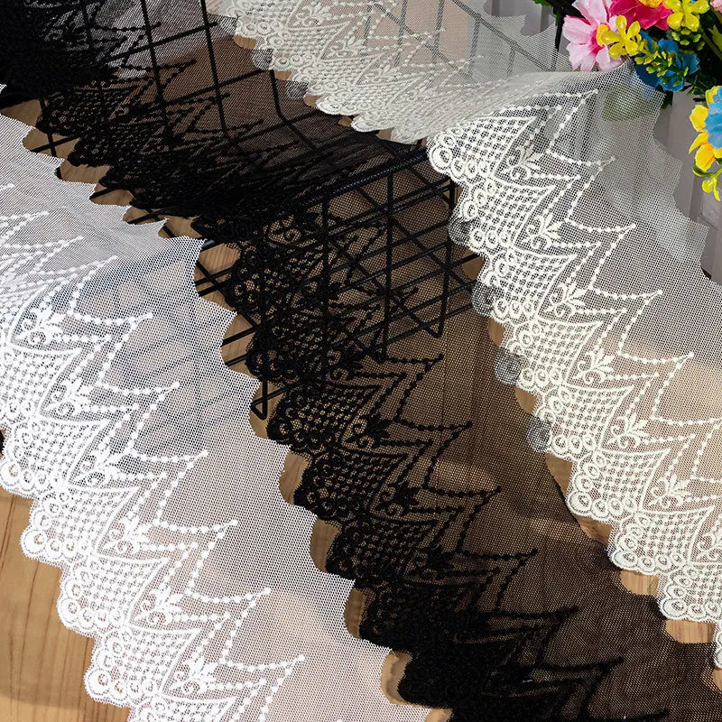 Wholesale Computer Embroidery Lace Milk Silk Lace Trim Cotton Fashion Wedding Lace Trim