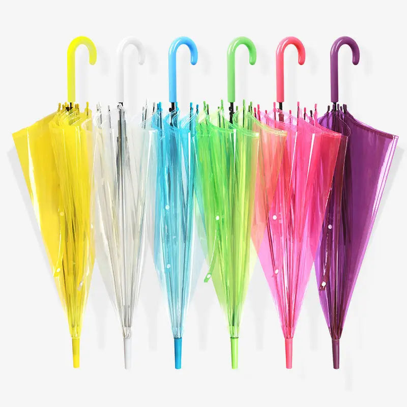 Clear Bubble Dome Auto-Open Semi-Automatic Straight Umbrella 8 Ribs High Visibility Photography Prop Umbrella