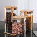 1200Ml Stocked Square Large Glass Organizer Storage Container Kitchens Sets Glass Jar Set
