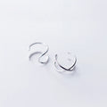 Wholesale Minimalist S925 Sterling Silver Cross No Piercing Ears Clip Earrings Girls Layered Cuff Earrings Hot Sale