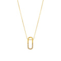 Minimalist Waterproof Jewelry 18K Gold Plated Stainless Steel U-shaped Lucky Zircon U Pendant Necklace for Women