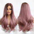 Wigs Factory Synthetic Wig Ombre Light Purple Long Middle Part Hair Daily Natural Hair Wig Wavy for Women