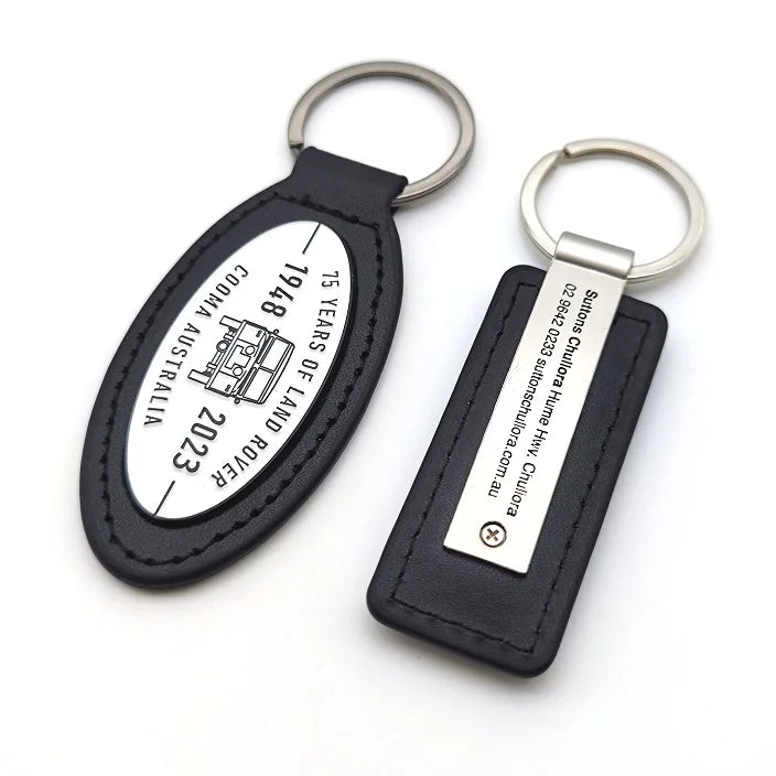 Keychain Accessories Genuine Luxury Leather Key chain Custom Brand Logo leather keychain