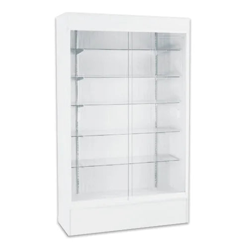 MDF Board Display Shelf Full Vision Showcase With LED Lighting Glass Display Cabinets Tall Products Display Cases