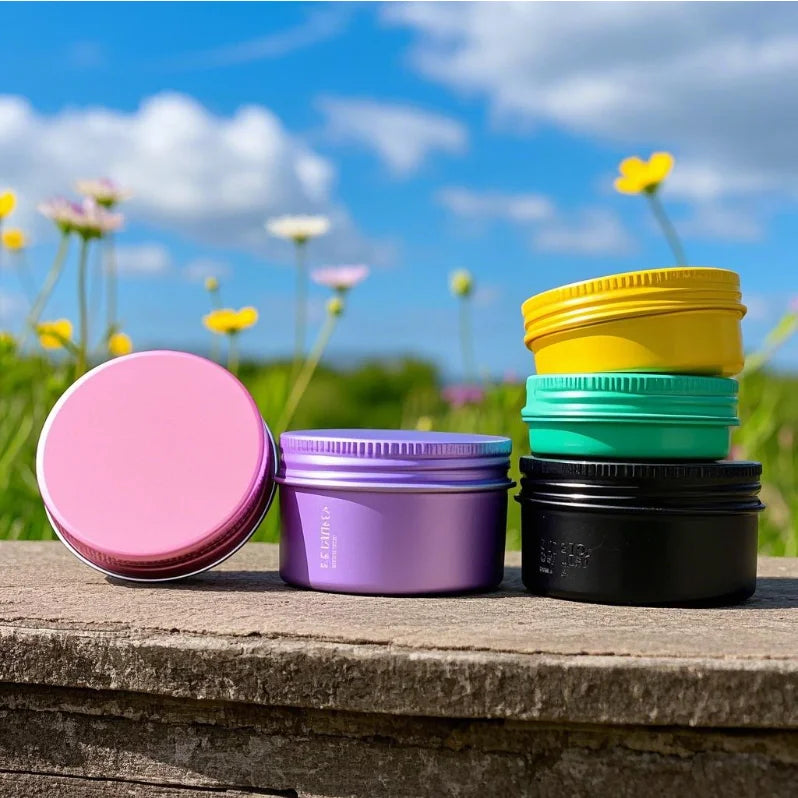 Empty 50ml 60ml Pink Aluminum Tin Jar with Screw Cap for Hand & Face Cream Perfume Cosmetic Container