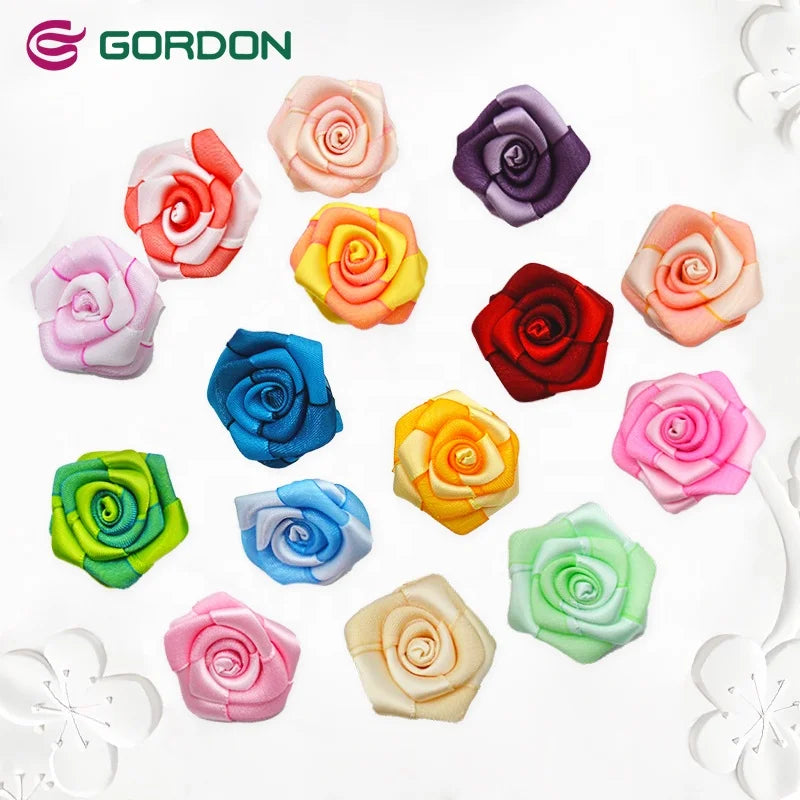 Gordon Handmade Rose Polyester Satin Ribbon Floral Star Bow Bouquet with Elegant Design for Neck Decoration