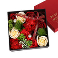 Valentine's Christmas Gift Square Box Red Rose Soap Flower Gift Square Gifts Box Artificial Soap Rose Eterne Flower