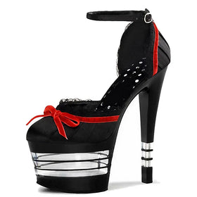 Spring and Autumn 17 cm Thin Heel Round Head High Heels Steel Tube Dance T-stage Model Walk Show High Heels Fashion Shoes