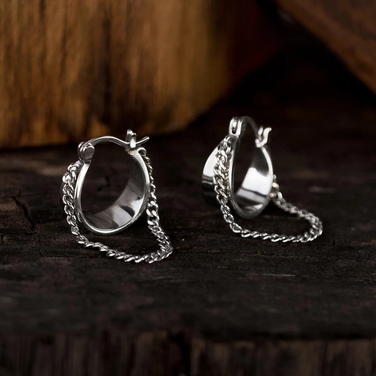 S925 Sterling Silver Statement Earrings Ear Buckle Personalized Retro Glossy Chain Hoop Earrings Women Luxury Jewelry