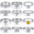 Jewelry Silver Simple Finger Women Tarnish Free 925 Sterling Silver Engagement Wedding Rings