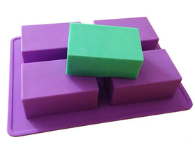 HY 4-Cavity Plain Basic Rectangle Silicone Soap Mold