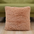 High Pile Microfiber Long Shaggy Fleece Bedroom Bed Throw Pillow Invisible Zipper Closure Bedroom Throw Pillow