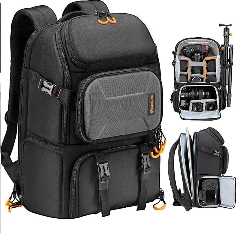 Good Best Small Black 25L Waterproof Canvas Hiking Camera Gear Backpack for Carry on Dslr Digital Slr Lens with Tripod Holder