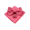 Hot Color Green Pink Blue Polyester Solid Bowtie Set Men Wedding Bowtie Hankie Party Gift Cravat Shirt Accessory