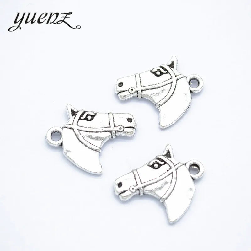 YuenZ Horse Head Charms Antique Silver Color Metal Pendant for Bracelet Earring Diy Jewelry Findings 22*17mm D9274