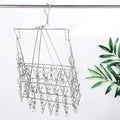 Stainless Steel Laundry Drying Rack with 52 Hooks Folding Hanger and Socks Hangers for Clothes and Towels