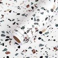 White Terrazzo Marble Waterproof Self-adhesive Granite Wallpaper Roll Peel and Stick Wallpaper for Kitchen Decor